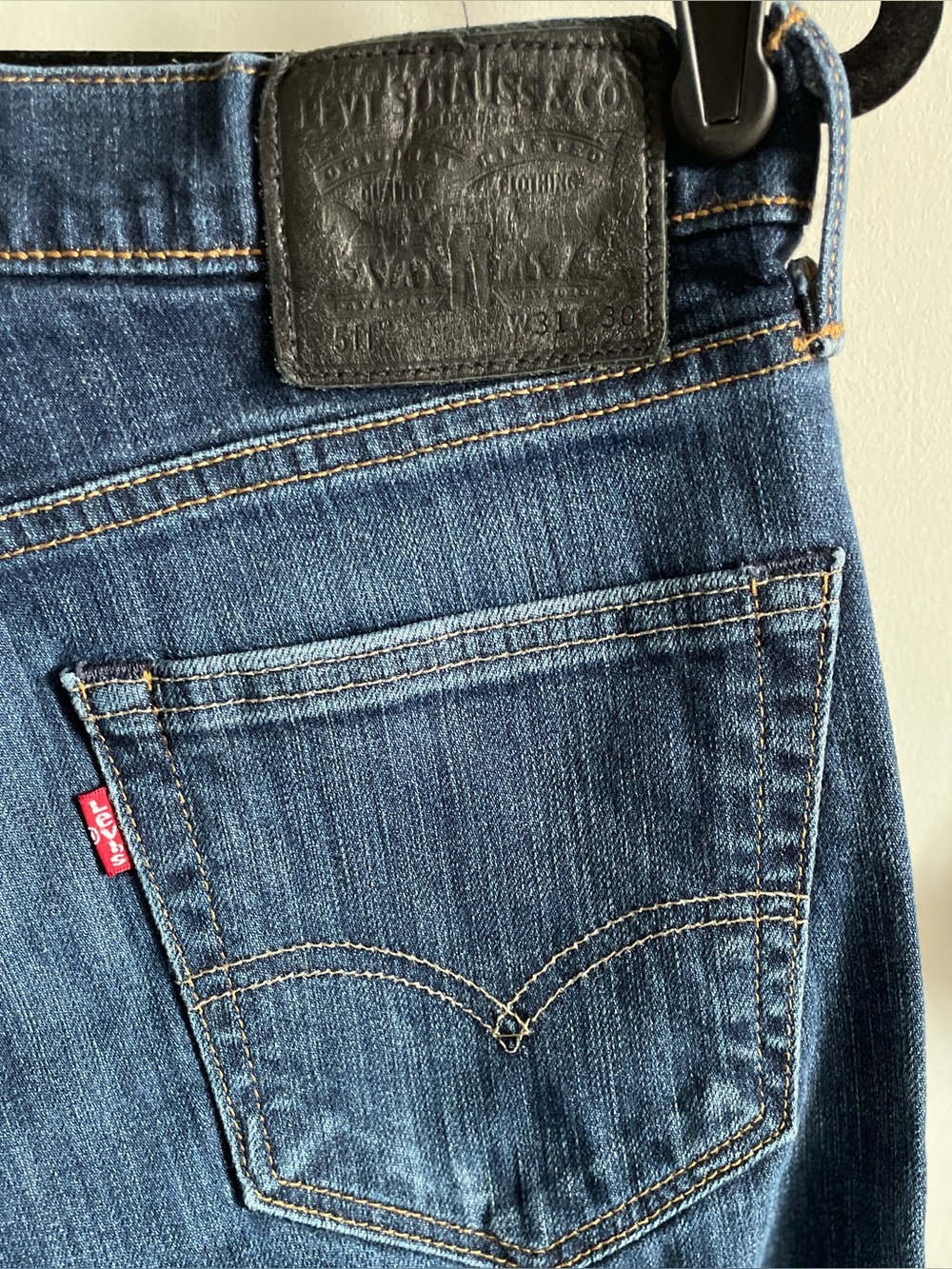Levi's Blue Denim Jeans with Gold Stitching